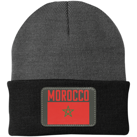 Moroccan Football Team Emblem Patch Knit Cap