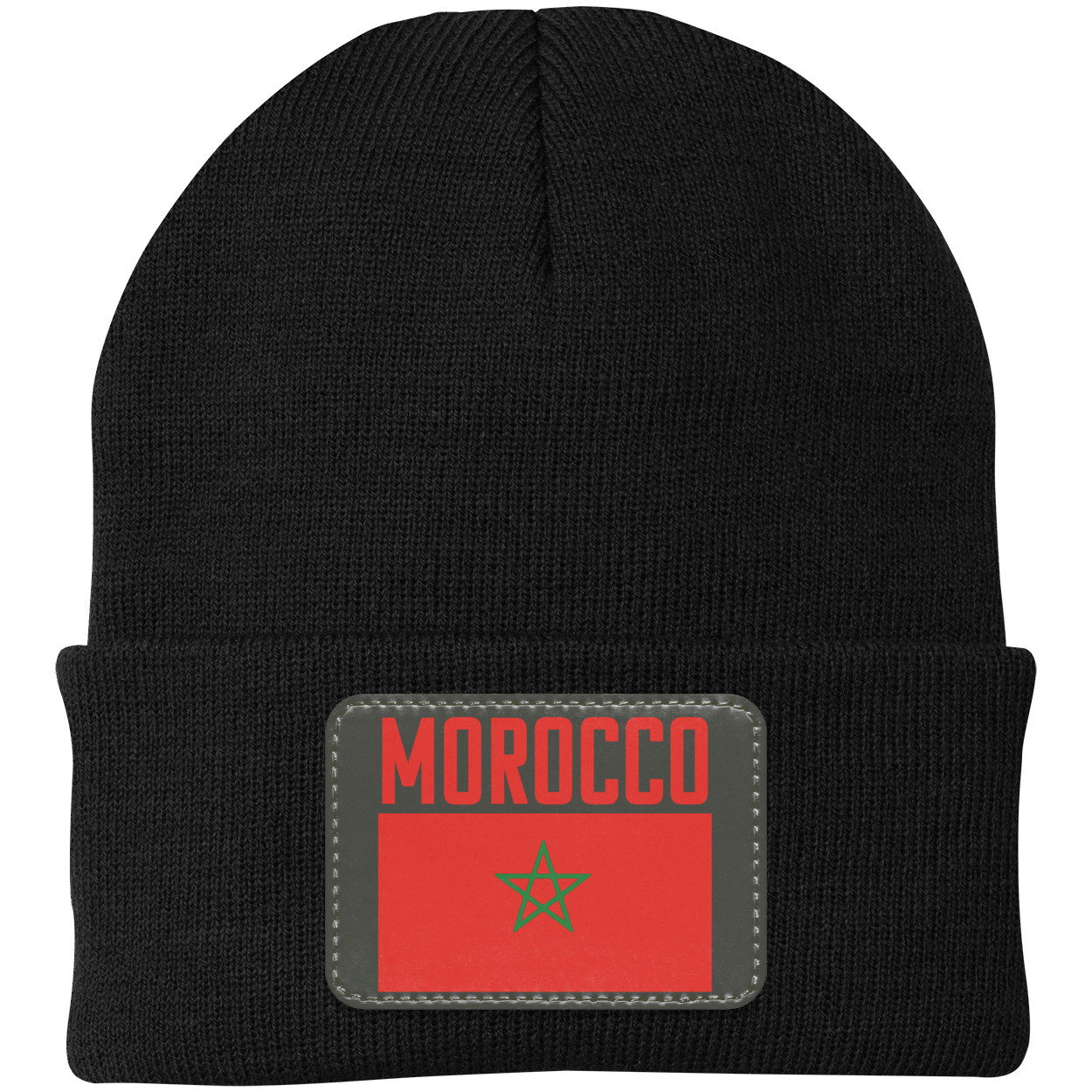 Moroccan Football Team Emblem Patch Knit Cap