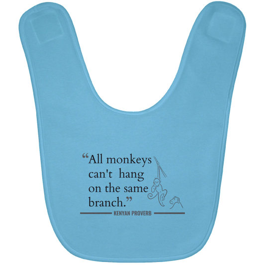 All Monkeys Can't Hang On the Same Branch Baby Bib