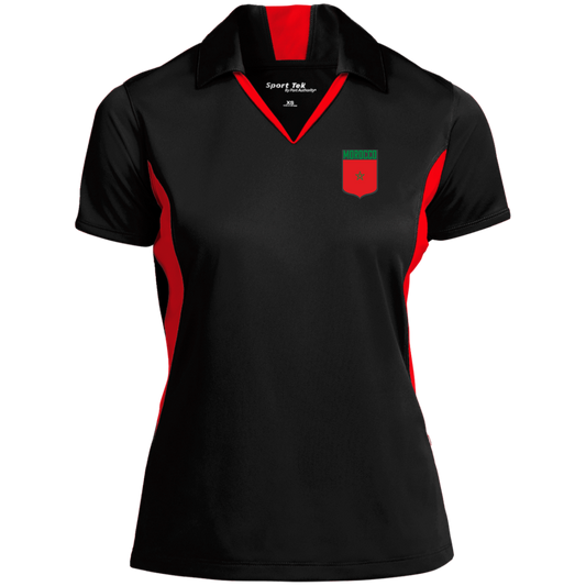 Morocco Football Team Emblem Women's Side Blocked Sport Polo