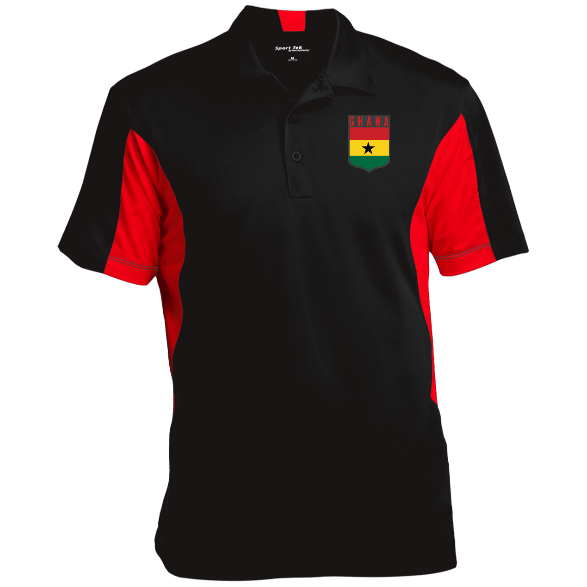 Ghana Football Team Emblem Men's Side Blocked Sport Polo