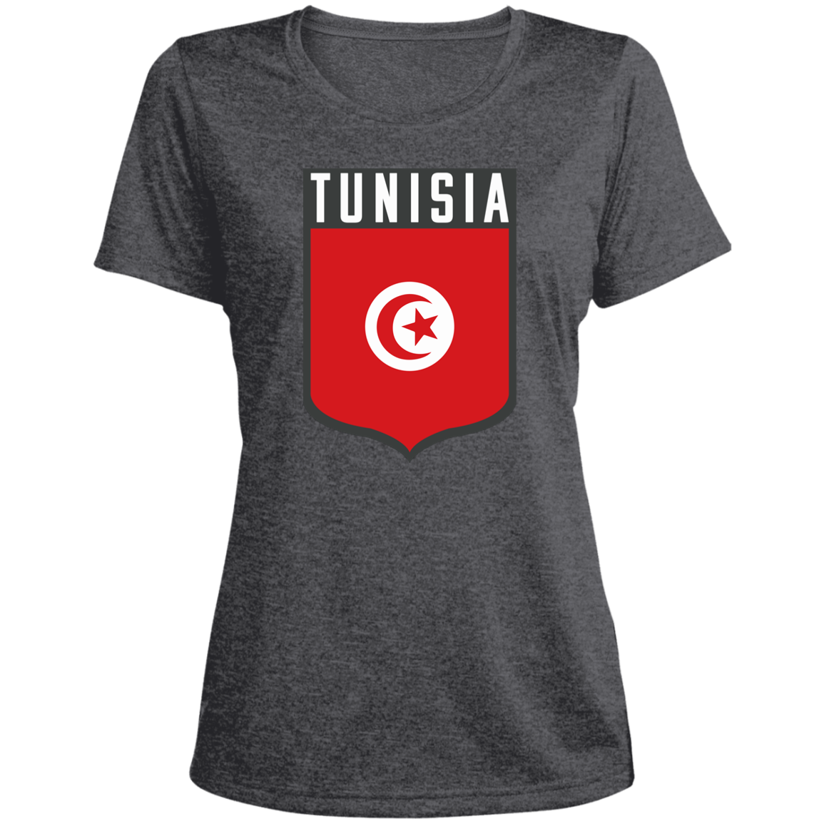 Tunisia Football Team Emblem Women's Scoopneck T-shirt