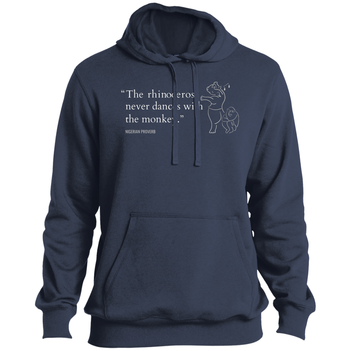 The Rhinoceros Never Dances With the Monkey Men's Pullover Hoodie