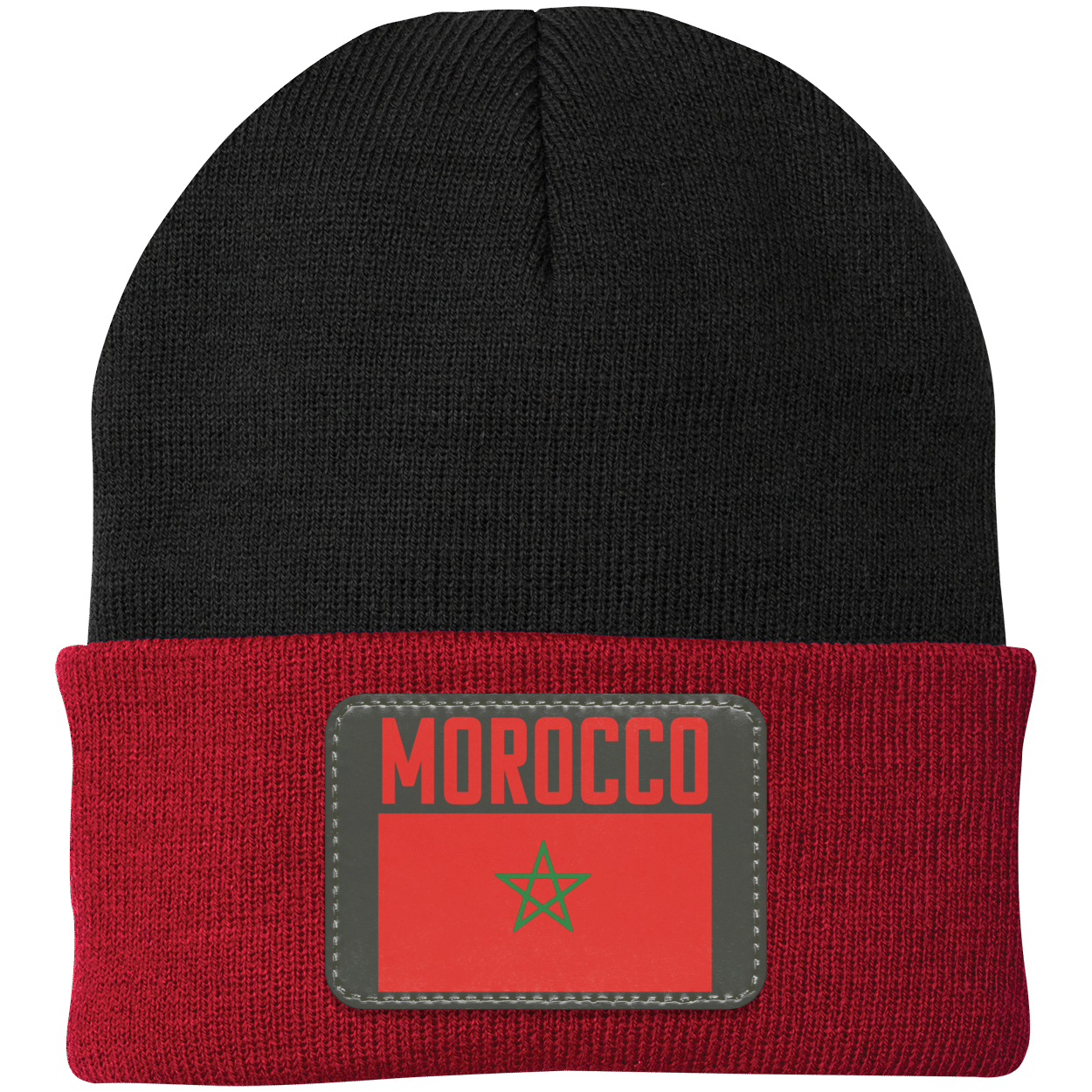 Moroccan Football Team Emblem Patch Knit Cap