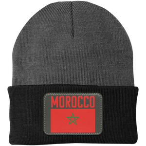 Moroccan Football Team Emblem Patch Knit Cap