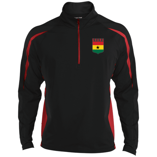 Ghana Football Team Emblem Men's Zip-Up Sports Pullover