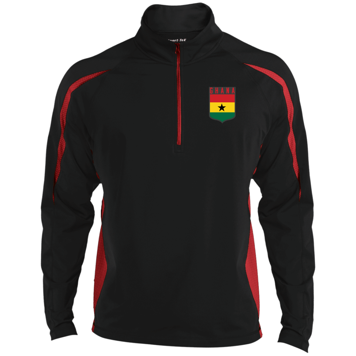 Ghana Football Team Emblem Men's Zip-Up Sports Pullover