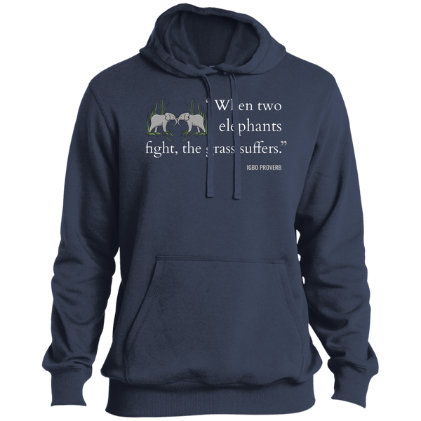 When Two Elephants Fight the Grass Suffers Men's Pullover Hoodie