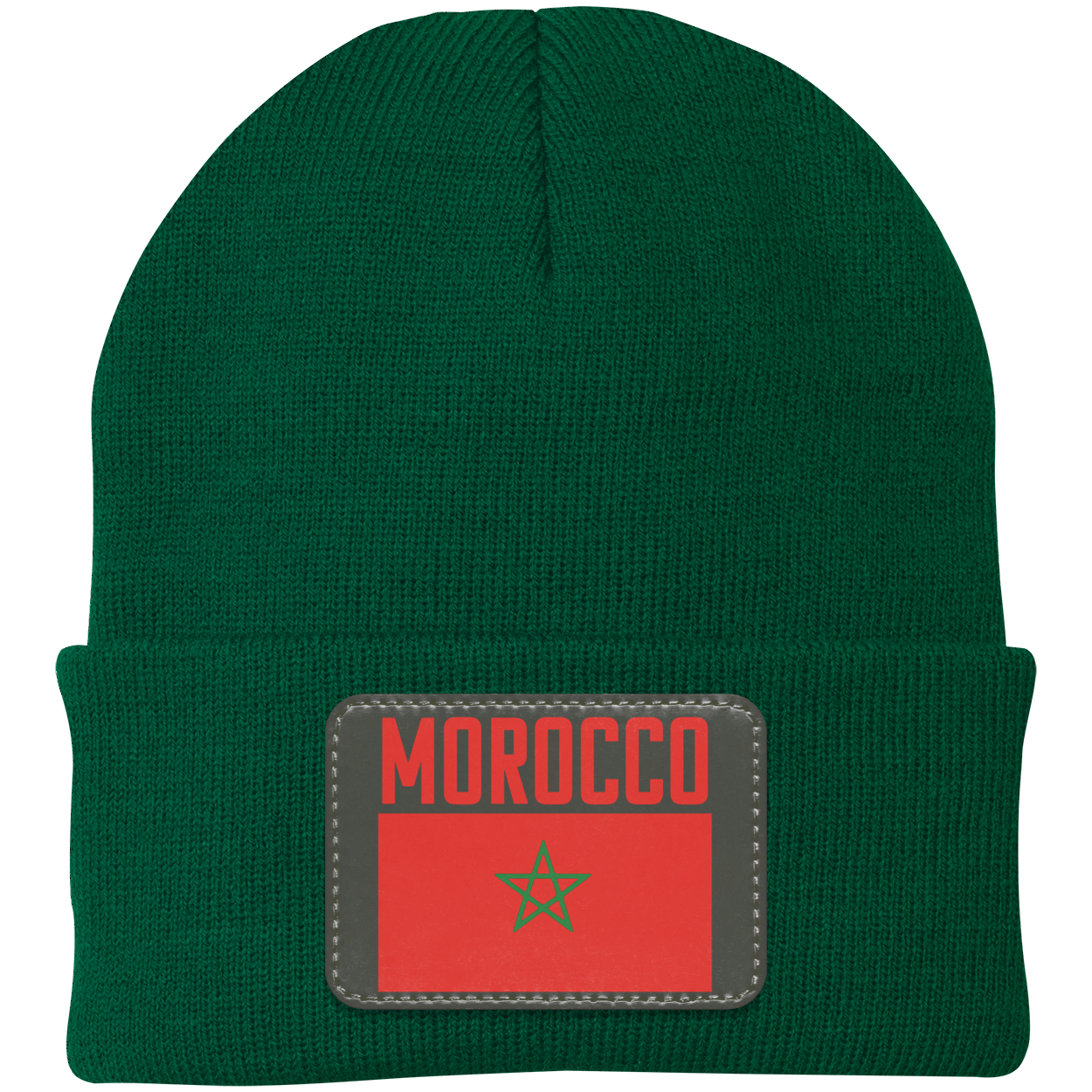 Moroccan Football Team Emblem Patch Knit Cap