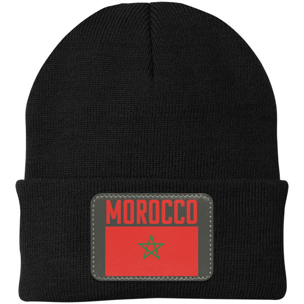 Moroccan Football Team Emblem Patch Knit Cap