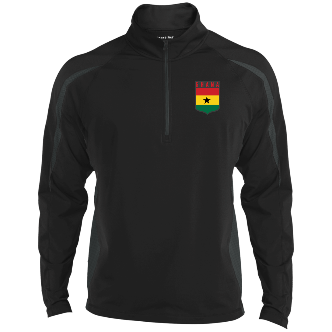 Ghana Football Team Emblem Men's Zip-Up Sports Pullover