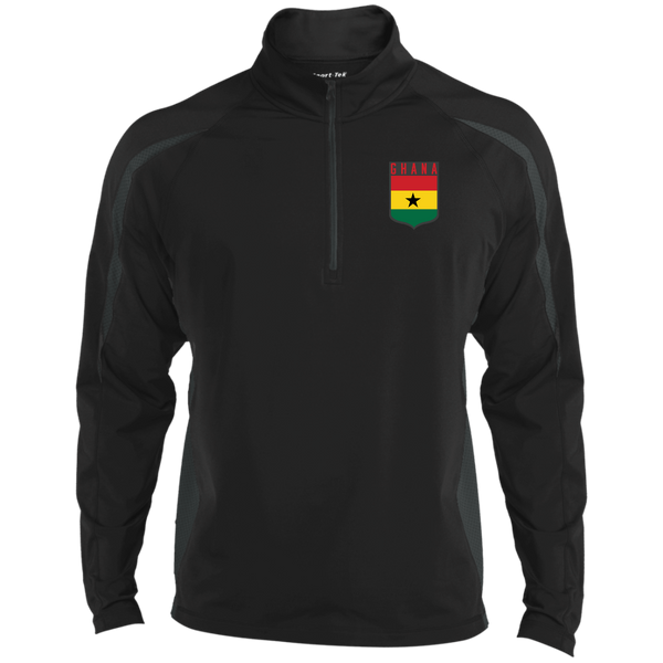 Ghana Football Team Emblem Men's Zip-Up Sports Pullover