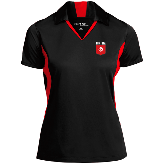 Tunisia Football Team Emblem Women's Side Blocked Sport Polo