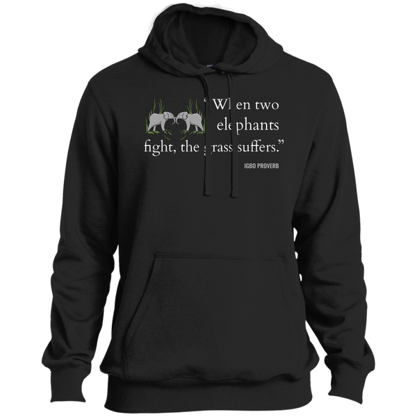 When Two Elephants Fight the Grass Suffers Men's Pullover Hoodie