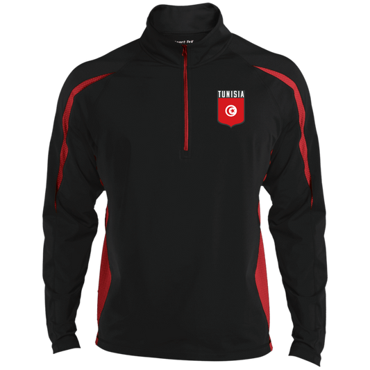 Tunisia Football Team Emblem Men's Zip-Up Sports Pullover