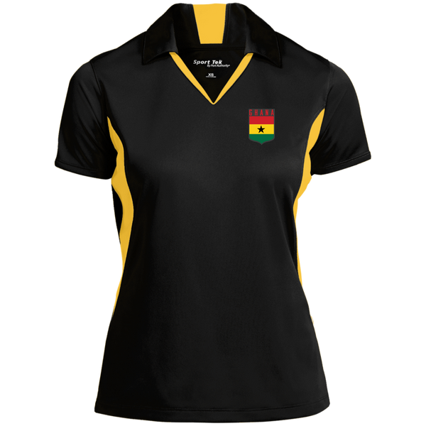 Ghana Football Team Emblem Women's Side Blocked Sport Polo