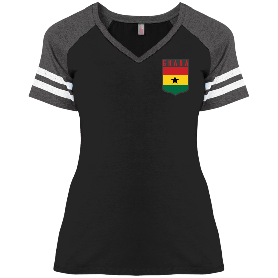 Ghana Football Team Emblem Women's Game V-Neck T-Shirt