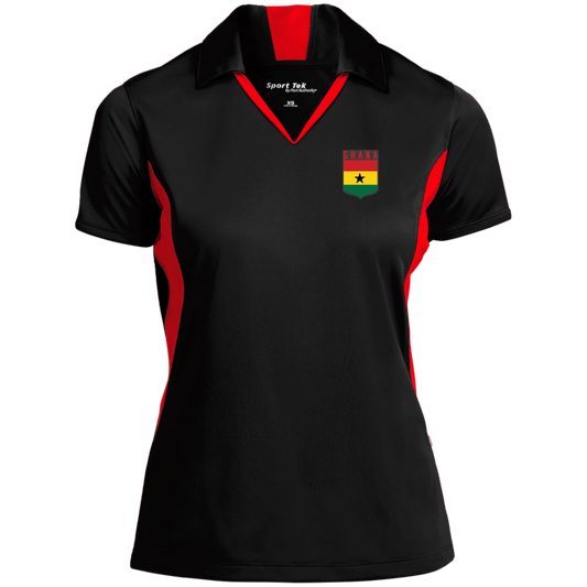 Ghana Football Team Emblem Women's Side Blocked Sport Polo