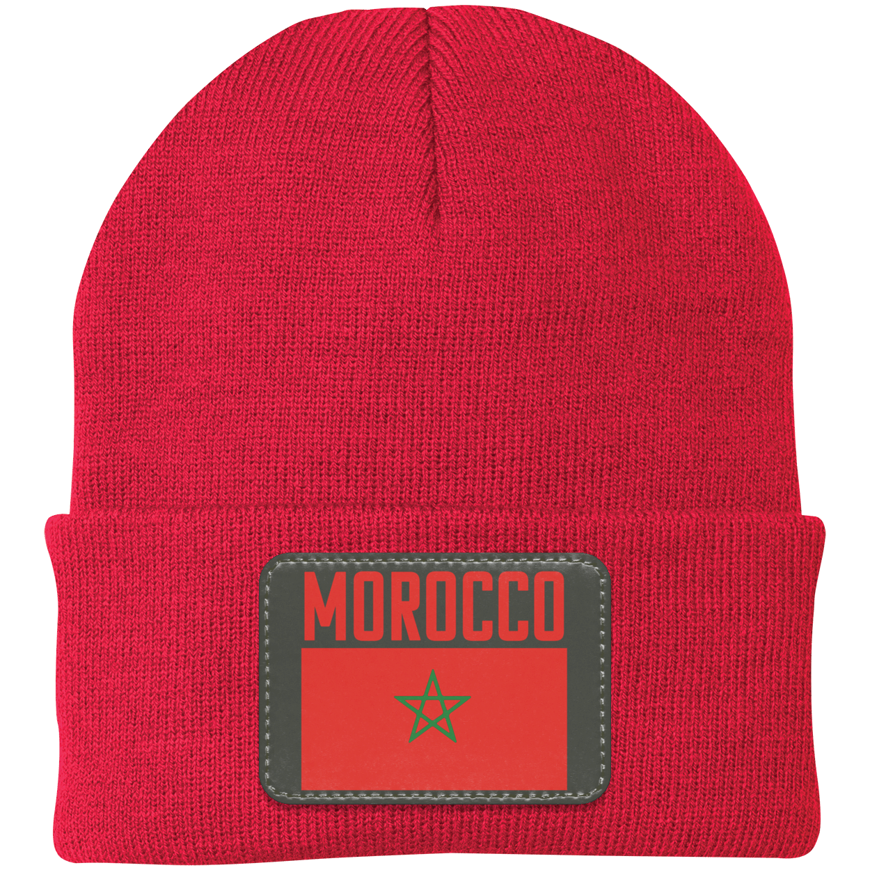 Moroccan Football Team Emblem Patch Knit Cap