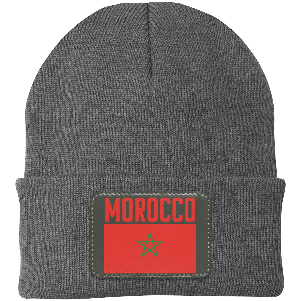 Moroccan Football Team Emblem Patch Knit Cap