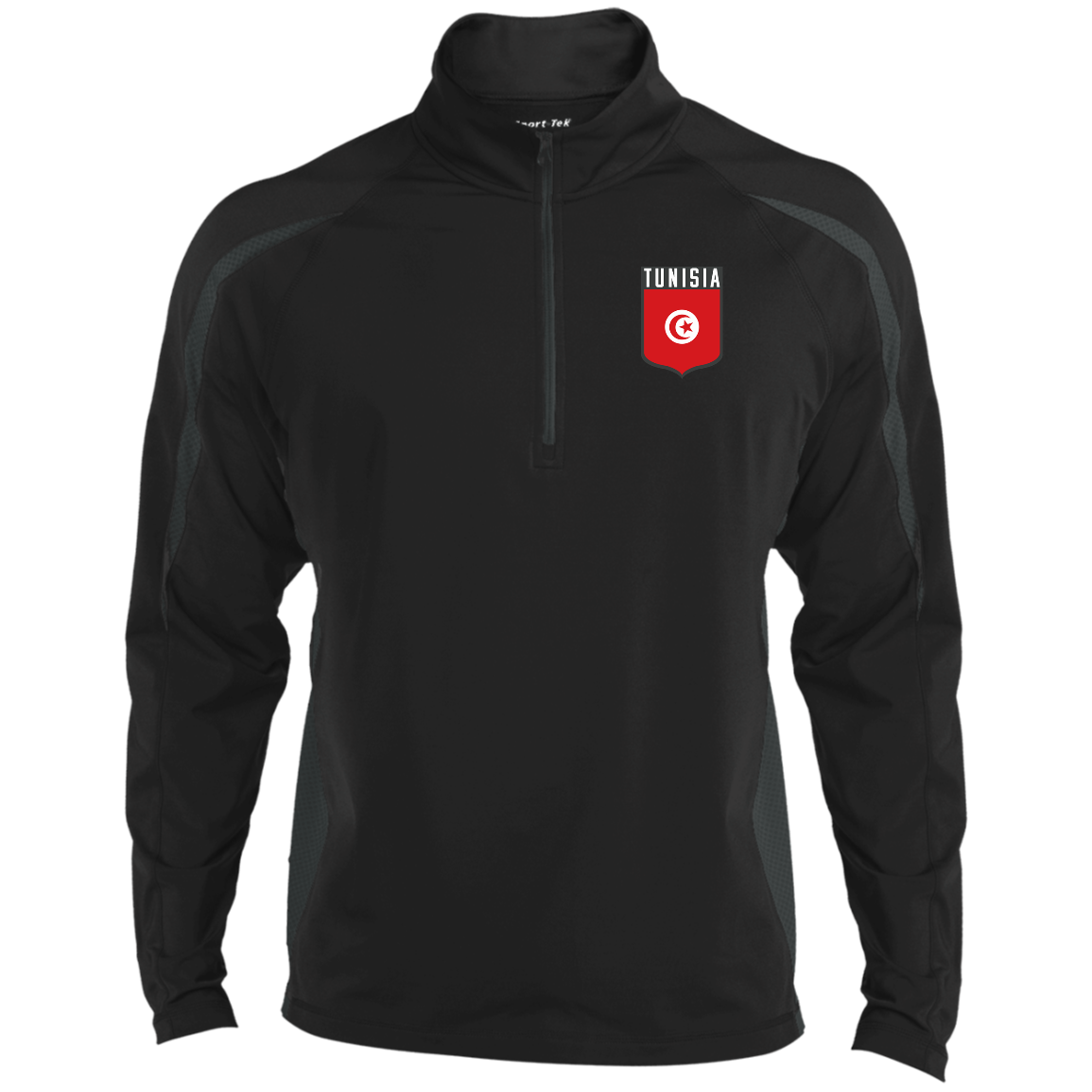 Tunisia Football Team Emblem Men's Zip-Up Sports Pullover