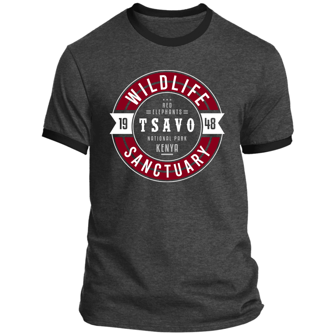 Wildlife Sanctuary Tsavo Red Elephants Ringer T-Shirt (Unisex)