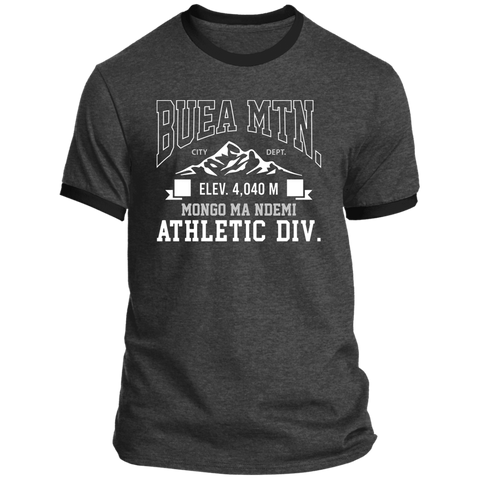 Buea Mountain (Mongo ma Ndemi) Athletic Ringer T-Shirt (Unisex)