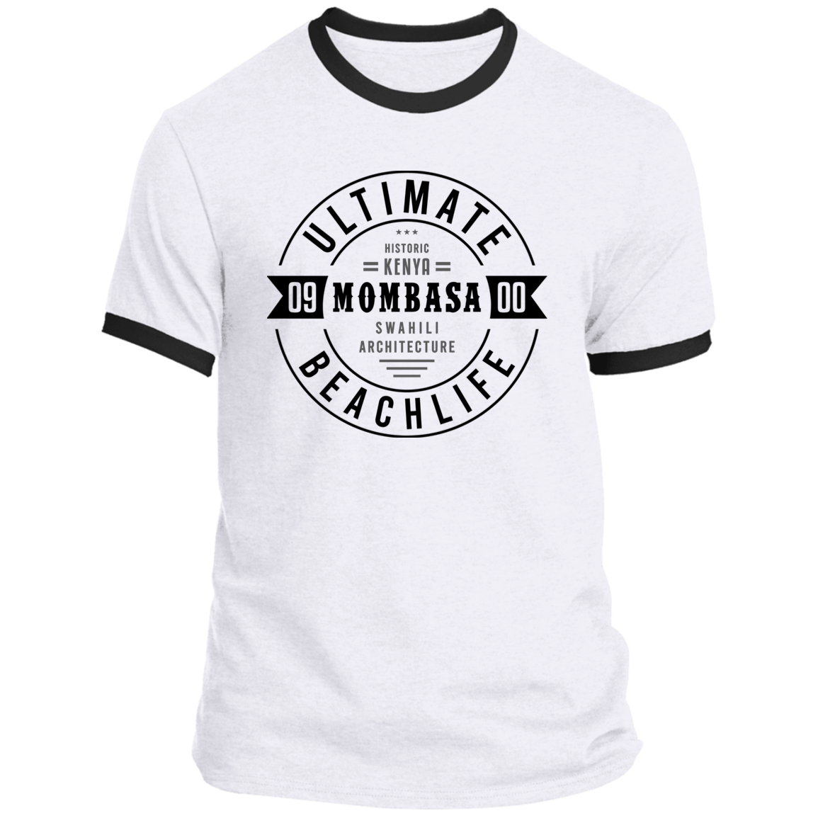 Mombasa 0900 Ultimate BeachLife Ringer T-Shirt (Unisex)