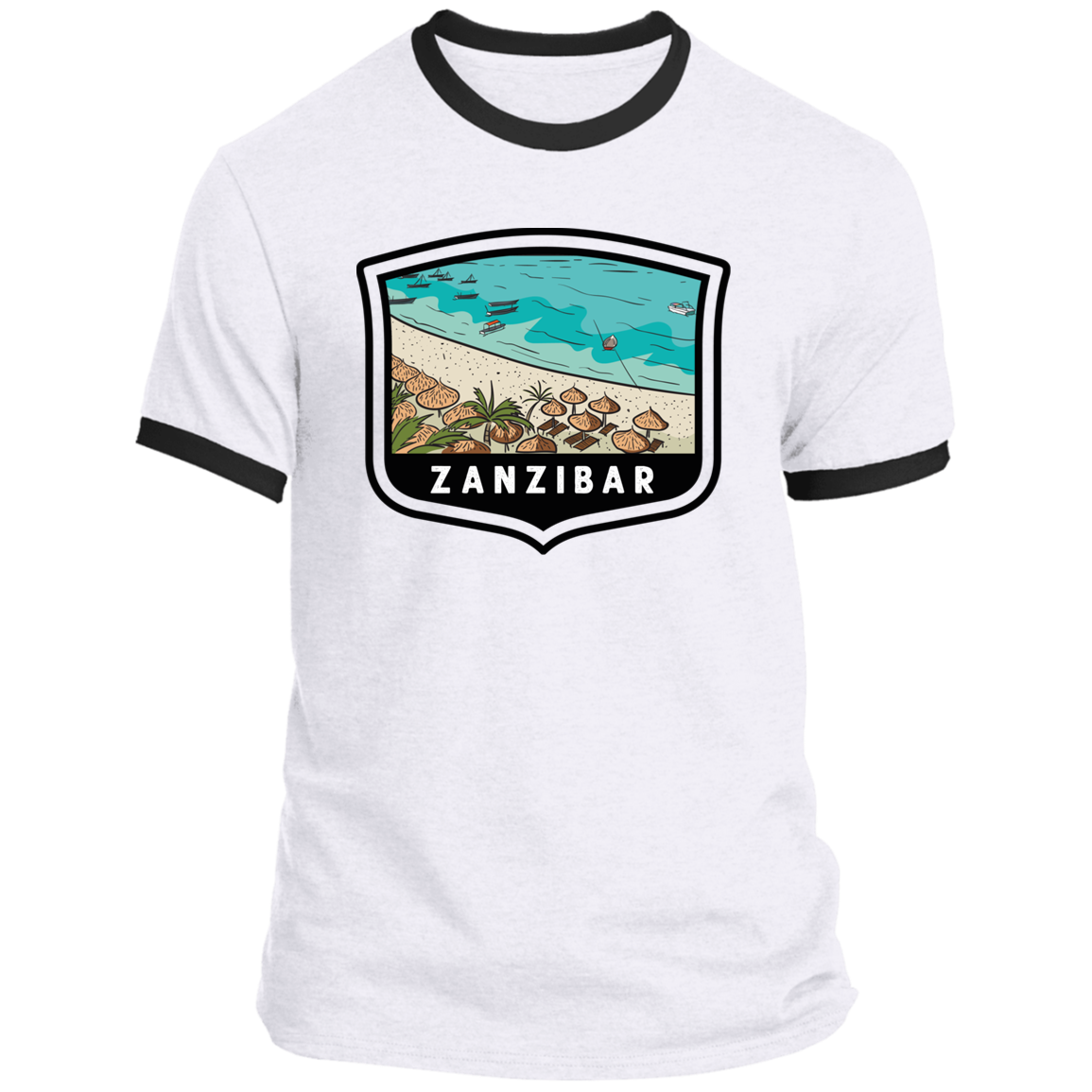 Zanzibar Beaches Ringer T-Shirt (Unisex)