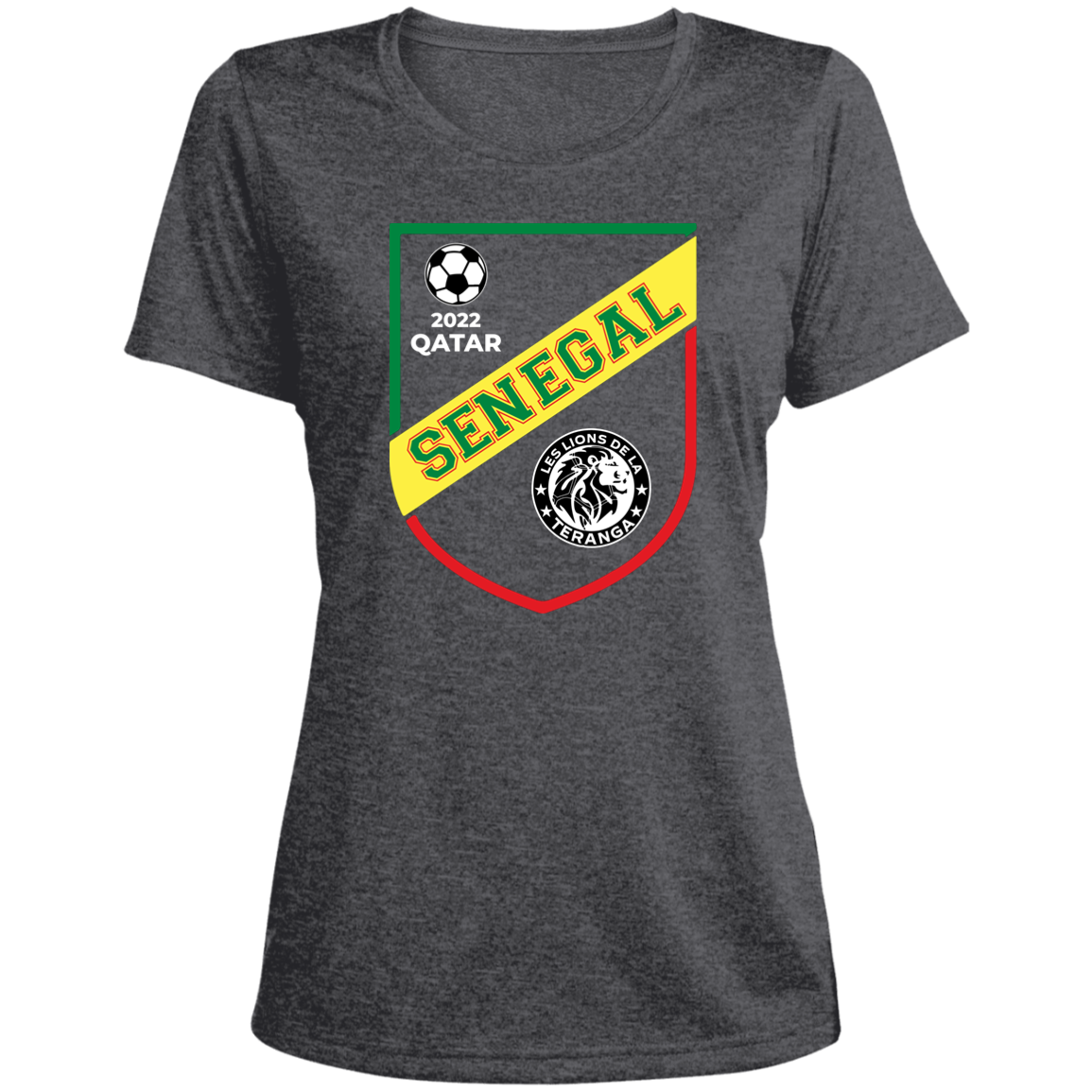 Senegal Lions De La Teranga Qatar 2022 Women's Scoopneck T-shirt